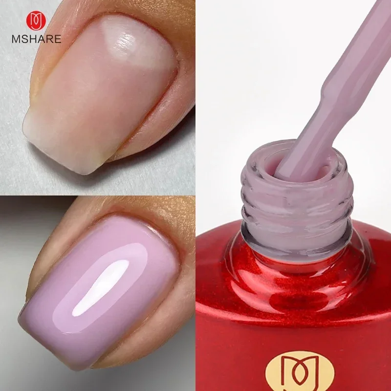 Milky Pink Glitter Camouflage Gel Nail Polish - 10ml UV LED Soak Off