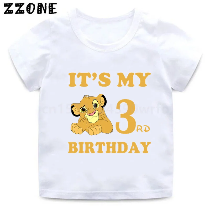 Disney Lion King Cute Simba Kids Clothes It's My 1 2 3 4 5 6 7 8 9 Years Birthday Boys Girls T shirt Baby Children T-Shirts t shirt printing children's	