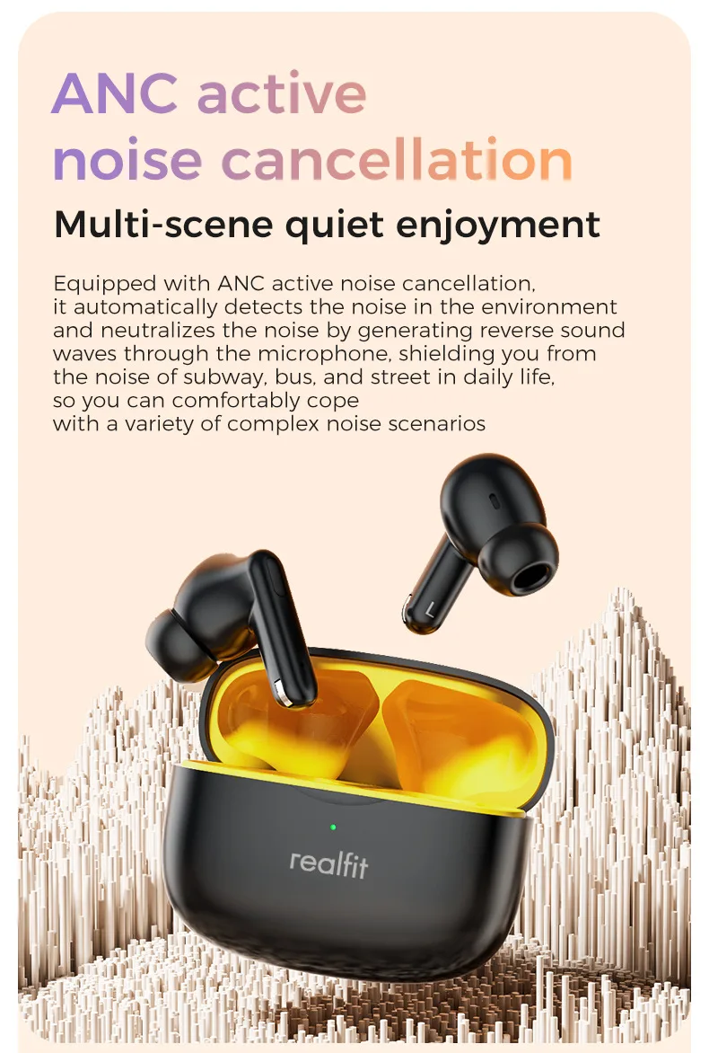 Realfit F3 ANC Active Noise Cancellation True Wireless Earbuds