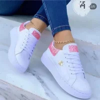 2025 Autumn Shoes Waterproof White  Version Lace Up Casual Flat Sport Shoes Ladies Vulcanized Sneakers for Women Korean 1