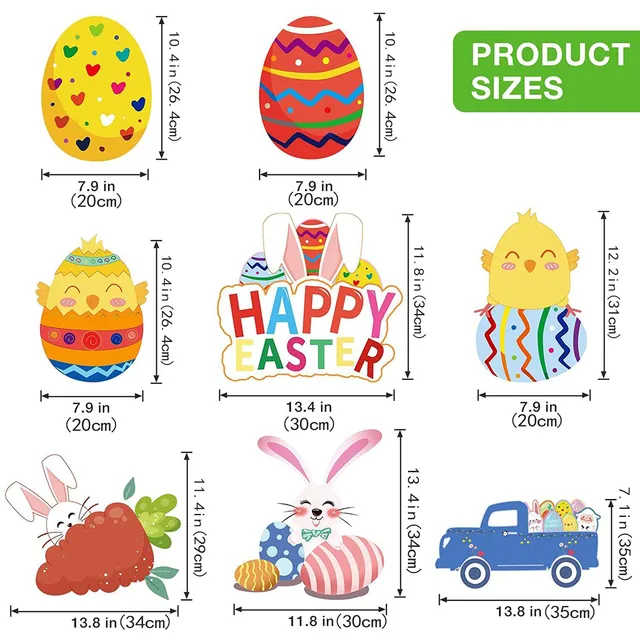 8Db/Set Húsvéti Nyúl Sárgarépa Tojás Pázsit Tétje - Image 3