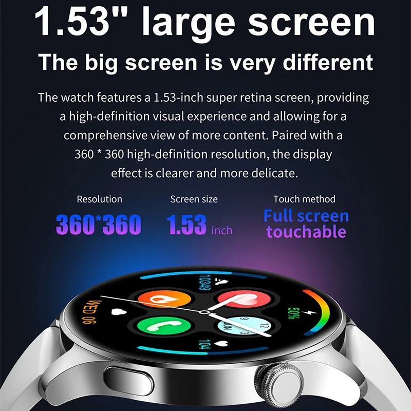 ȭ���� �ð� 3 ����Ʈ �ð� ���� 1.53 ��ġ HD ��ũ�� GPS ��Ʈ�Ͻ� Ʈ��Ŀ �������� ��ȭ �ǰ� IP67 ��� Smartwatch Man