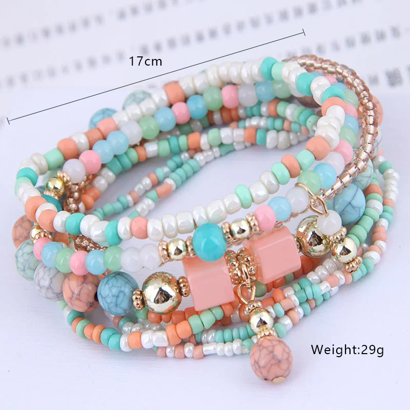 Boho Perlen Charme Armbänder & Banglets Set Für Frauen Mode Einfache Münzen Multilayer Armband Weibliche Böhmischen Schmuck 2022 – Detail 1