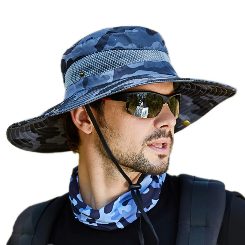 Masculino ao ar Livre Verão Moda Chapéu de Sol Proteção uv Leve Viagem Montanhismo Secagem Rápida Pesca Chapéu 7 Beauty & Health
