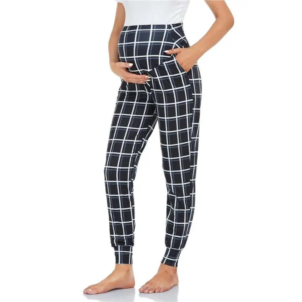 maternity work clothes Women's Maternity Fold Over Comfortable Lounge Pants Pregnancy Clothes Super Soft Jogger Sweatpants With Pockets modern maternity clothes