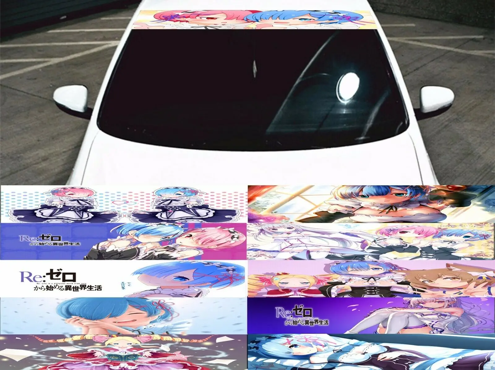 

Anime Re:zero Rem Ram Girl Car Front Windshield Decal Vinyl Sticker Rear Window