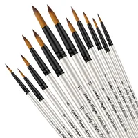 12pcs Premium Round Point Paint Brushes Set Soft Nylon Tips Paintbrush For Watercolor Oil Acrylic Face Body Crafts Rock Painting 1