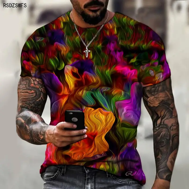 ◆S-DOUBLE◆Sunburst ロゴ プリントグラフィック 半袖 Tシャツ Men's T-shirt Fashion 3D Graffiti Printed Top 2022 Summer