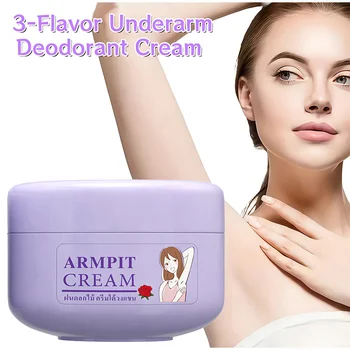 Rose Lavender Underarm Deodorant Cream Fresh Lasting Antiperspirant Natural Herbal Essence Extracts Armpit Odor Removal Cream 1