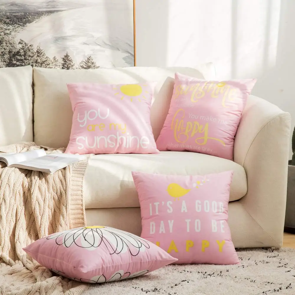 

Розовая наволочка с надписью «Daisy You Are My Sun Happy Bird», 40*40, декоративный чехол для дивана в гостиную, 60*60, украшение для дома 50*50
