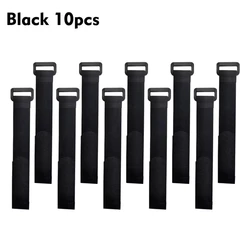 Adjustable Black Velcro Nylon Cable Straps with Self - Adhesive Hook and Loop Fastener - 2.5X30CM (10PCS)