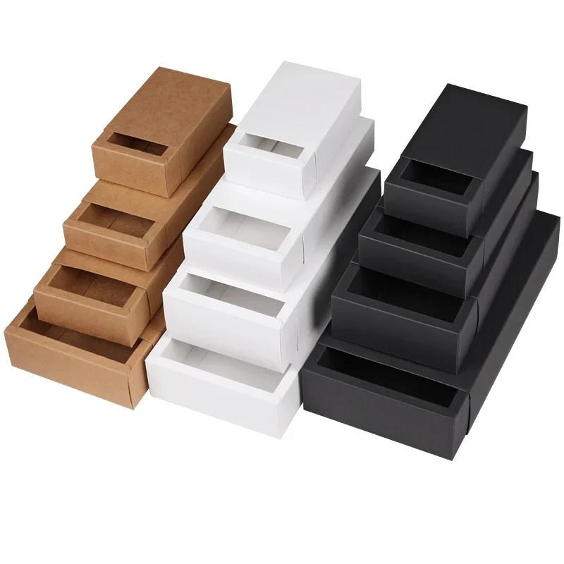 Description Picture 5 of item50PCS Kraft Paper Drawer Box Crafts Cardboard Boxes for Business Jewelry Candy Wedding Party Favor Gift Packaging Boxes