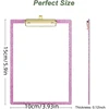 A6 Acrylic Clipboards Glitter Clipboard with Gold Clip Designed for Classroom School Doctor Office Sparkly Clipboards 5