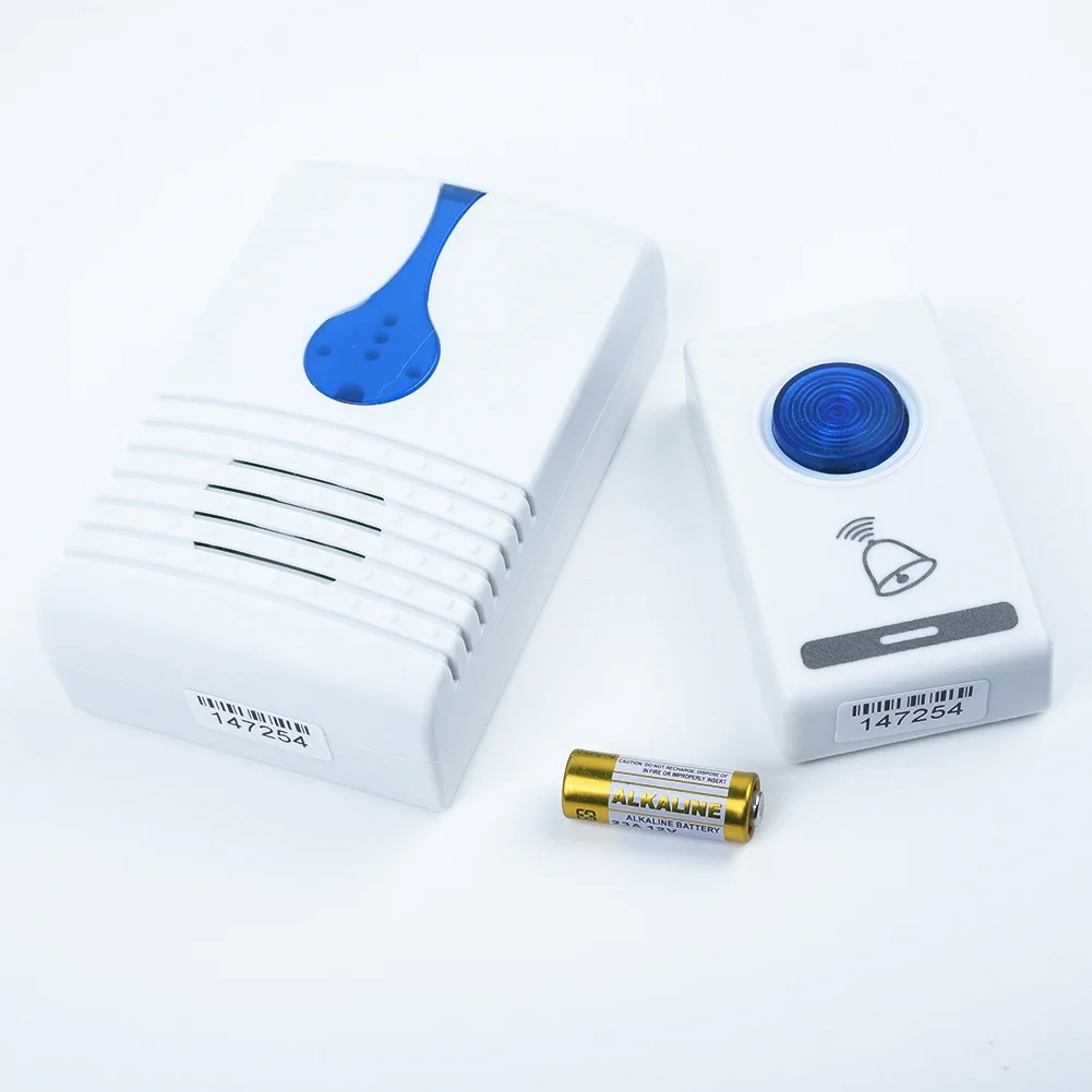 Wireless Doorbell Door Bell Button Doorbell Receiver Remote Control Transmitter Wireless Waterproof Double Speakers IP44 100m