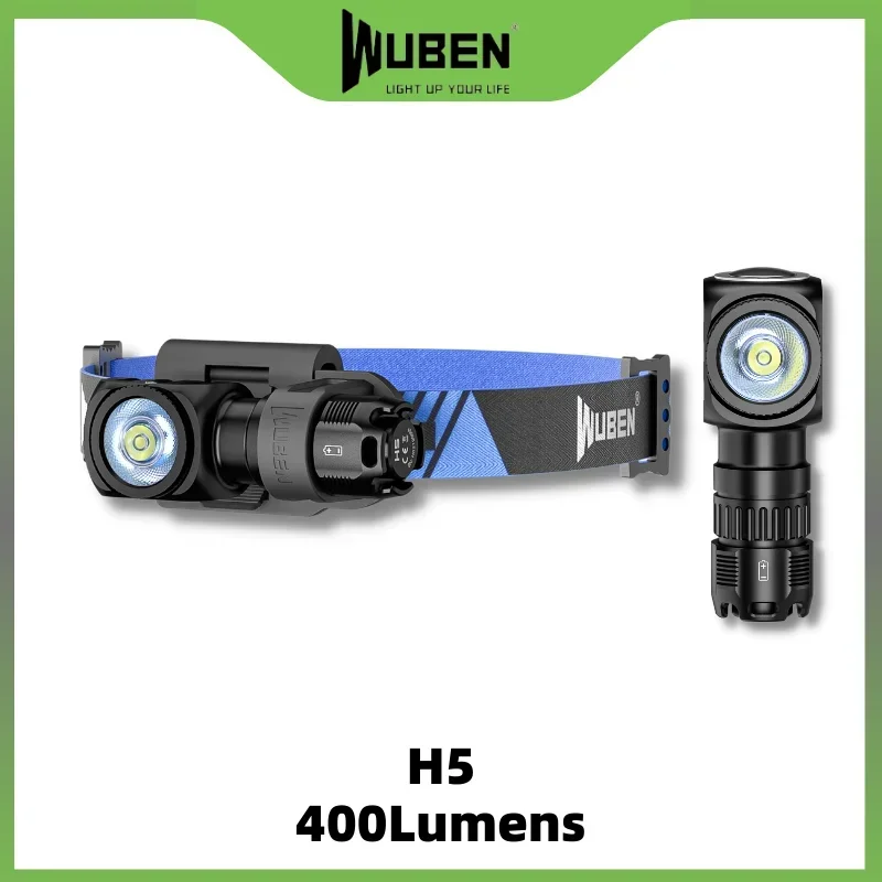 

WUBEN H5 LED Headlamp USB Rechargeable Flashlight max 400 lumen Waterproof Head Lamp for Outdoor Camping Running