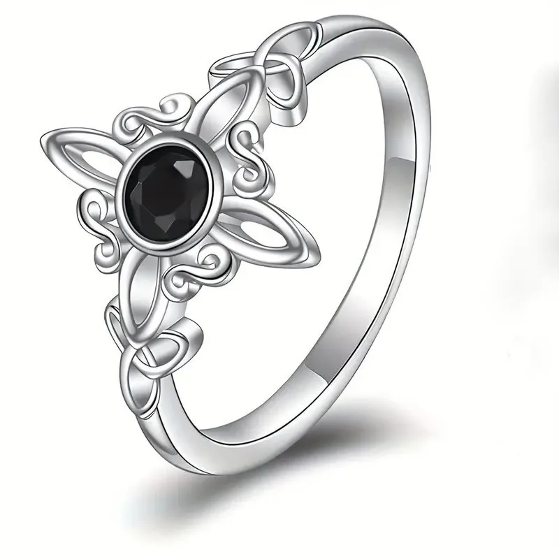 Witch Magic Knot Ring Fashion Celtic Knot Black Zircon finger Girl Coldness Style Cute Style Accessories 2