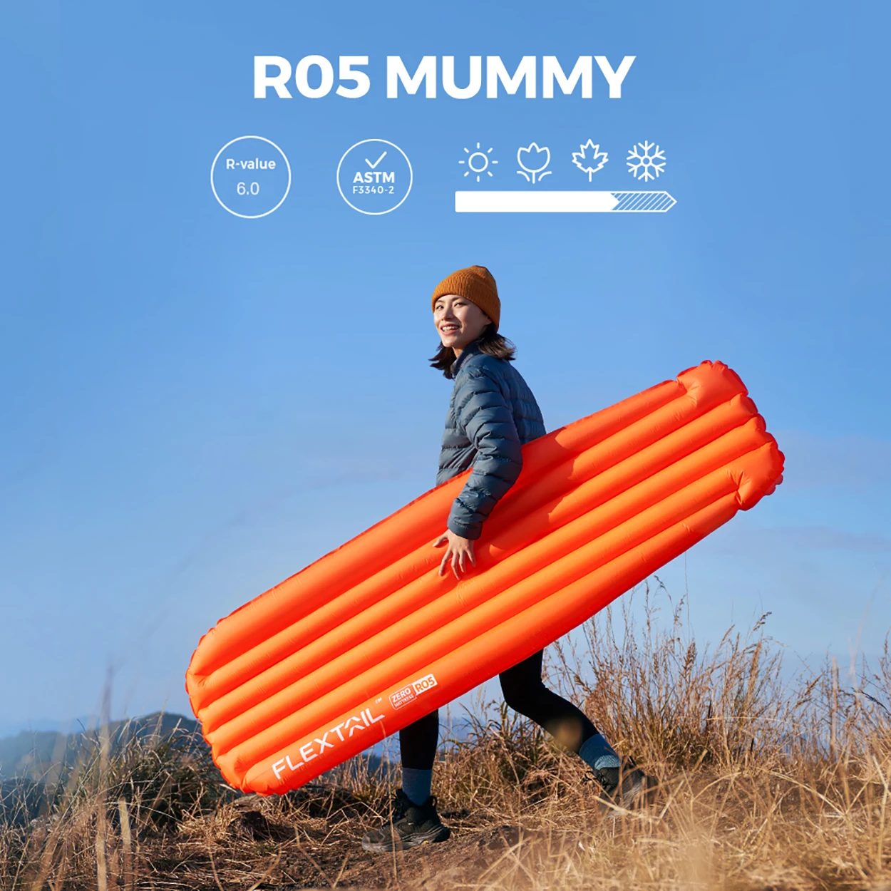 アウトドア寝具 FLEXTAIL ZERO MATTRESS R05 MUMMY ZERO MATTRESS R05 | Ultralight Air Sleeping Pad - Flextail