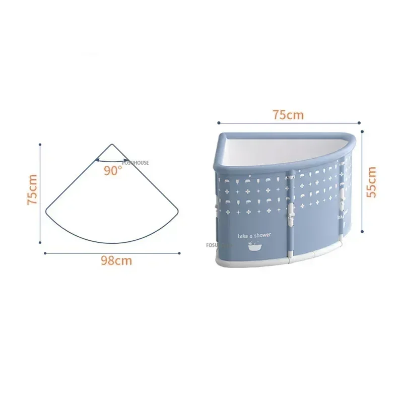 Home Bath Bucket Portable Bathtub Triangular Foldable Bathtubs Adult Sweat Steam small apartment Save Space Fan-shaped Bath tub