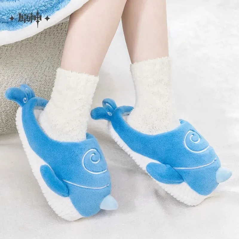 

Genshin Impact Official Tartaglia Sky Whale Theme Plush Home Slippers Shoes Xmas Gift