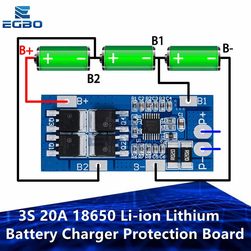 1 ~ 20PCS 3S 20A 18650 Li-Ion Lithium-Batterie Ladegerät Schutz Bord 10,8 V 11,1 V 12V 12,6 V Elektrische 10A Lipo BMS PCB PCM Modul