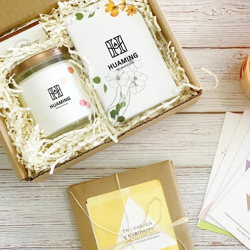 Huaming Luxury Own Label Aromatic Essential Oil Soy Wax Aromatherapy Candle Custom Logo and Packaging Scented Candles Gift Set