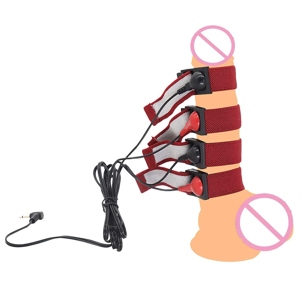 Bdsm Electric Shock Penis Ring E-stim Cock Ring Chastity Cage Sex Toy For Man Electro Stimulation Penis Massage Accessories&Host
