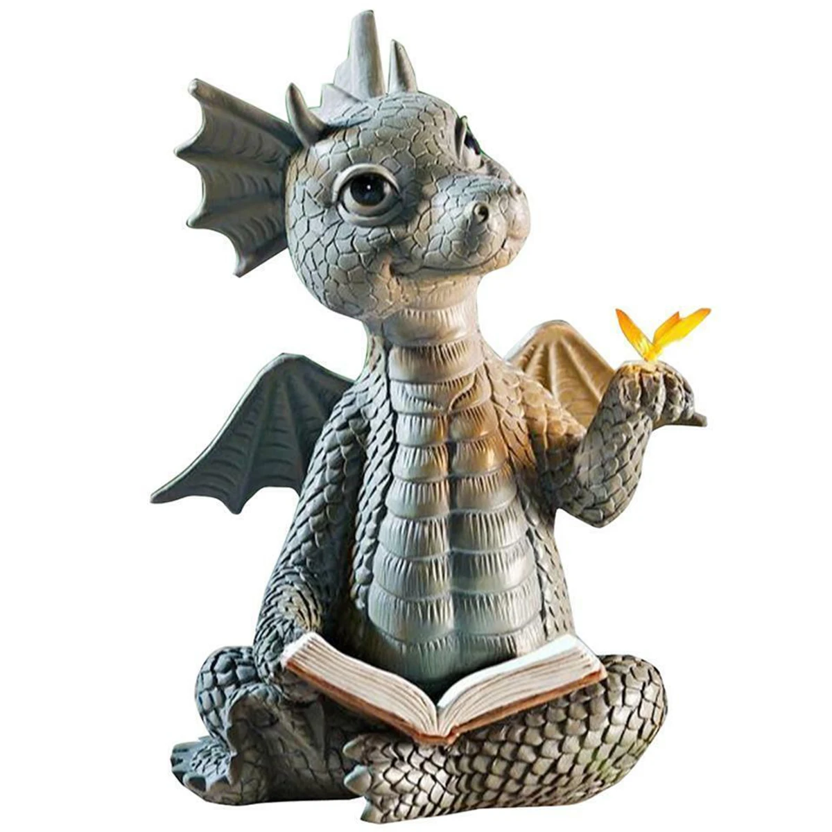 Sculpture de petit dragon de livre de lecture, livre de lecture mignon,  sculptures de dragon de jardin en résine, ornement d'art, cadeau pour la  pelouse - AliExpress