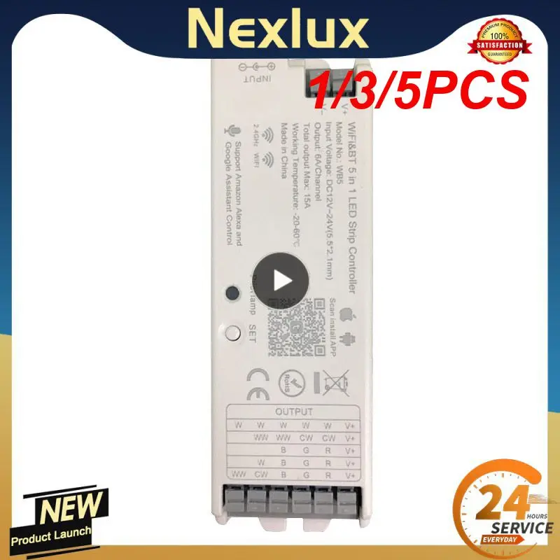 

1/3/5PCS WiFi 5 in 1 LED Controller Tuya Alexa Home Voice Control RGB RGBW CCT Led Strip Dimmer Blue tooth APP RF Remote