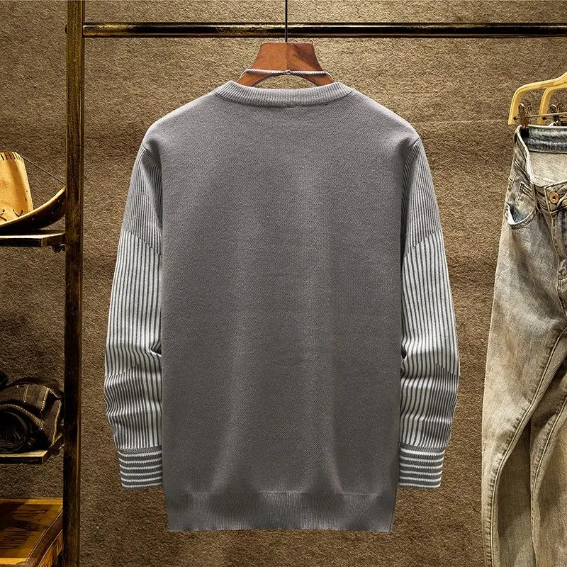 Men's Sweaters Pullover Causal Knitted Sweaters Crewneck Korean Fashion Clothing Men 2023 Streetwear Jumpers Men Top C196