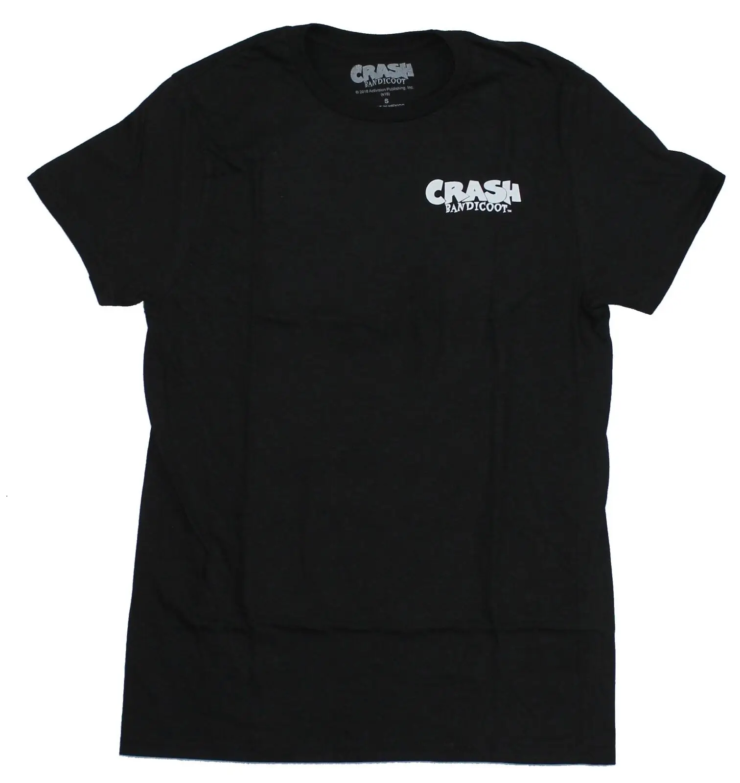 Crash Bandicoot T-Shirt Da Uomo-Bavero Davanti Aku Aku Witch Doctor Back