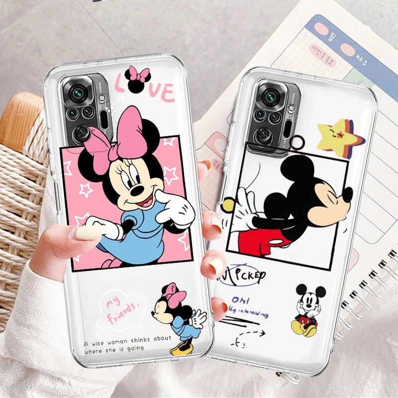 

Disney Cartoon Minnie Mickey For Xiaomi Redmi Note 12R 12 12S Turbo 11 11T 11S 10 10S 9 8 Pro Plus 5G Transparent Phone Case