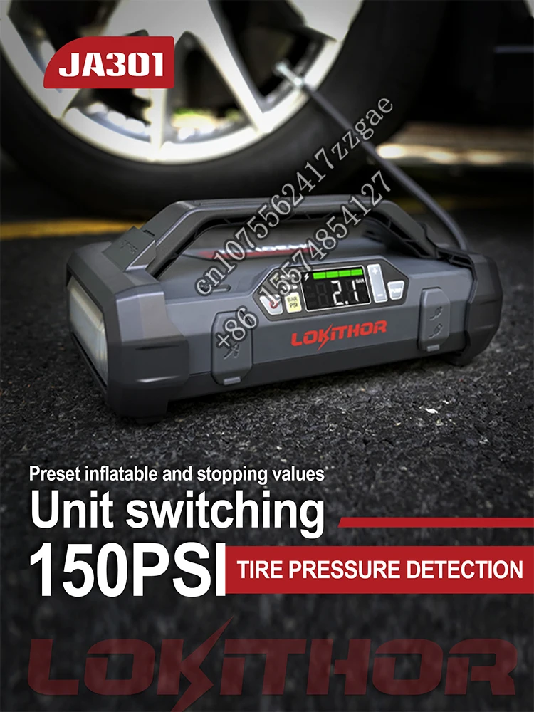 Jump Starter with Air Compressor Emergency Battery Power 12V/2000A LED Display Car Battery Booster Pack 150 PSI Tire Inflator