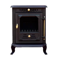 Traditional style cast iron Indoor stove wood burning stove with oven 2