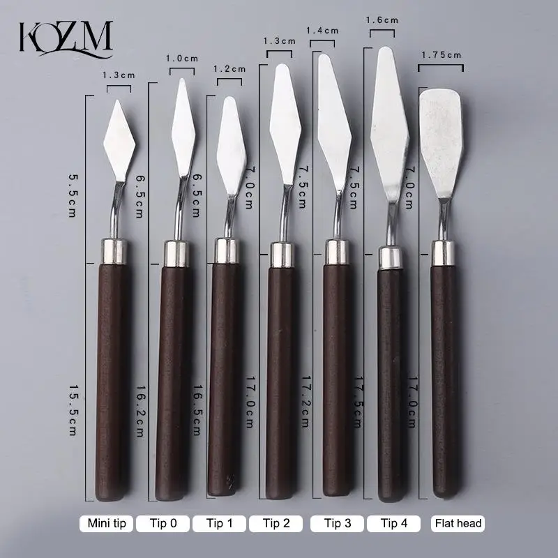

1-7Pcs Stainless Steel Spatula Kit Palette Gouache Supplies For Oil Painting Knife Fine Arts Painting Tool Set Flexible Blades