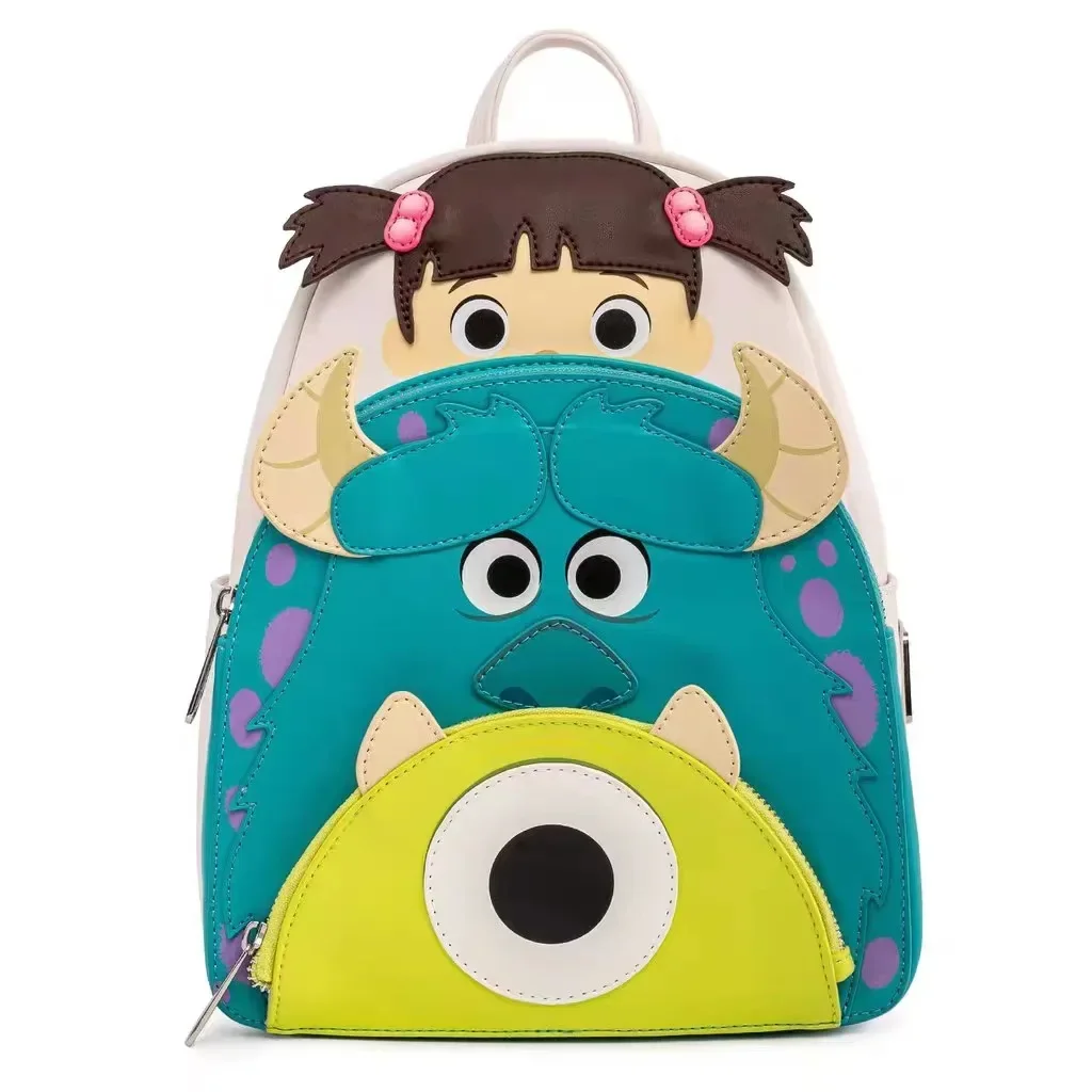 Disney Monsters University Pu Leather Panel Women's Backpack Lady Bags Toy Story 3 Children Schoolbag Brand Handbag for Gift