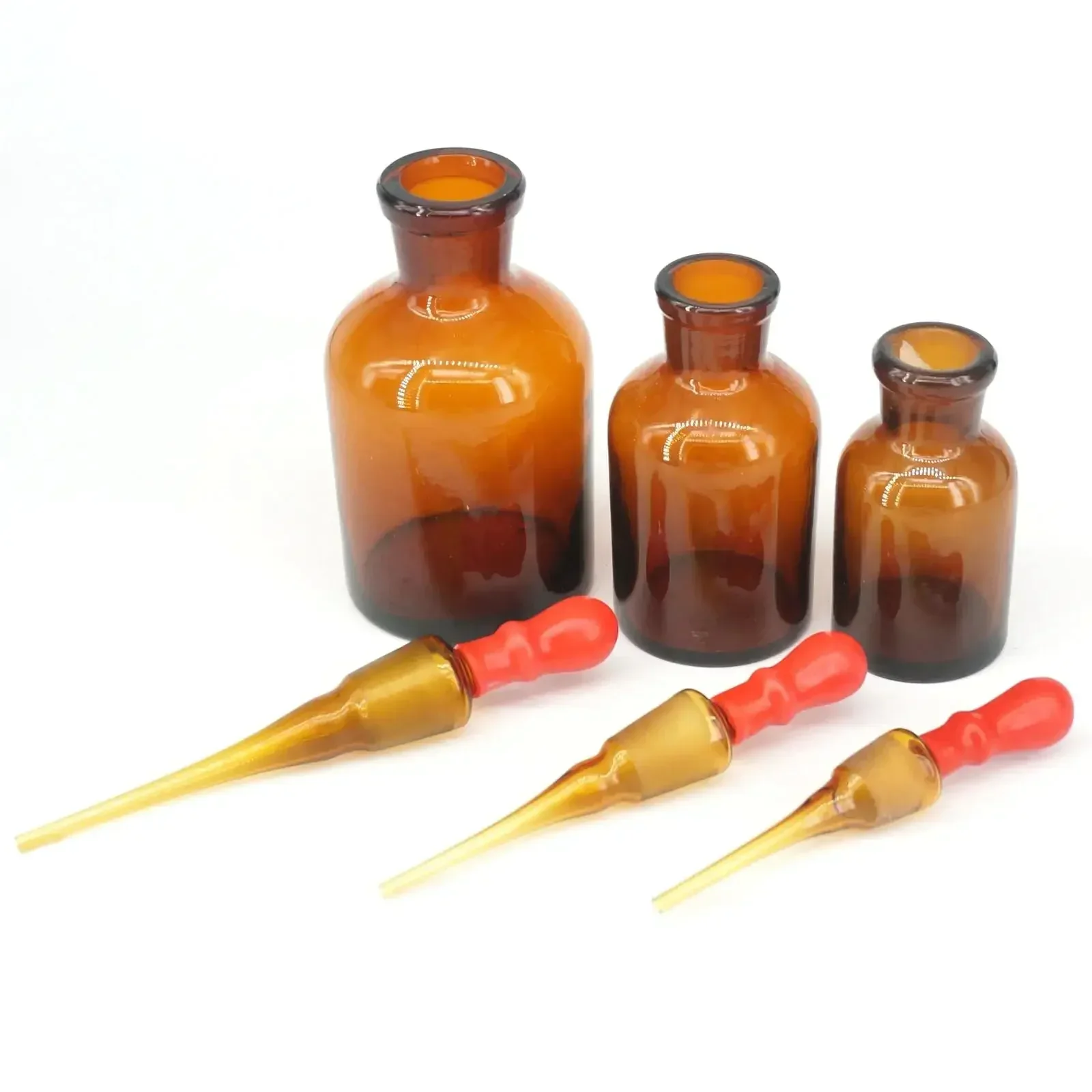 30/60/125ML Brown Glass Dropping Bottle Pipette With Ground Glass Stopper and Dropper