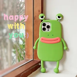 Charming Frog 3D Cartoon Soft Silicone Phone Case - iPhone 6 s (Green)