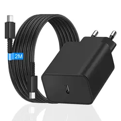 High - Speed 45W USB - C Charger with 2m Cable and Power Adapter for EU (Black)
