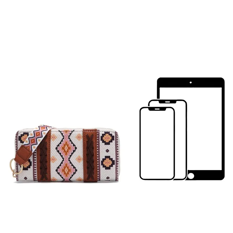 Women Handbag Clutches Unisex Linen Knitting National Style Bohemian Wallet Ladies Girl Purses Small Totes Shopping