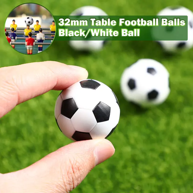 6pcs 32mm Table Soccer Footballs Replacements Mini Black and White Soccer Balls
