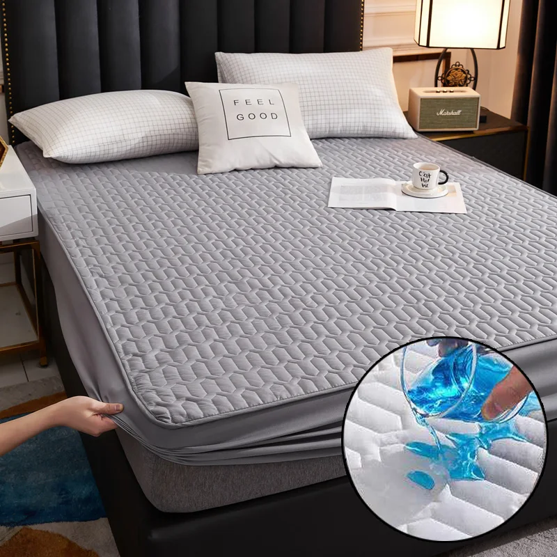Home Waterproof Bed Cover Stretch Breathable Mattress Cover For Bedroom Living Room Cartoon Waterproof Mattress Protector160x200 1