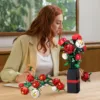 Rose Flowers Bouquet Building Block Sets with Vase,Rich Colours and Silky Feel,Botanical Collection,Creative Gifts for Adult 5
