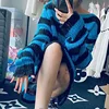 Autumn Punk Gothic Top Long  Unisex Sweater Women Striped Cool Hollow Out Hole Broken Jumper Loose Rock Thin Dark Streetwear 5
