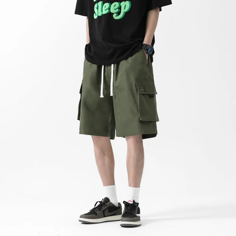 Summer Mens Workwear Shorts Five-point Casual Pants Loose Straight Guard Quick Dry Beach Japanese Sweatpants image
