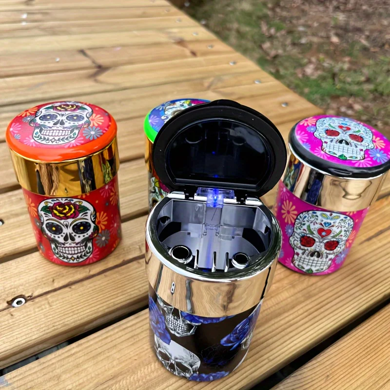 Portable Ashtray Cigarettes Ashtray Silicone Ashtray Stainless Steel Ashtray Metal Ashtray Air Purifier Ashtray Wood Ashtray Ceramic Ashtray Creative Car Printed Ashtray with LED Lights Automatically When Open