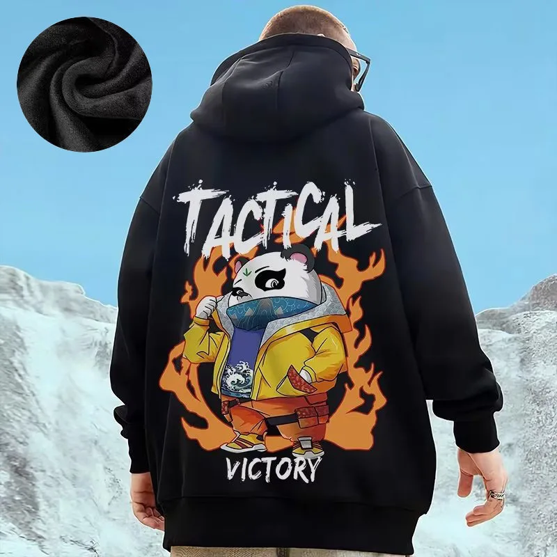 Hooded Sweater Men's Trendy Brand Large Size M-8XL Men's Autumn And Winter Style Plush And Thick Fat Hip-hop Pullover Jacket
