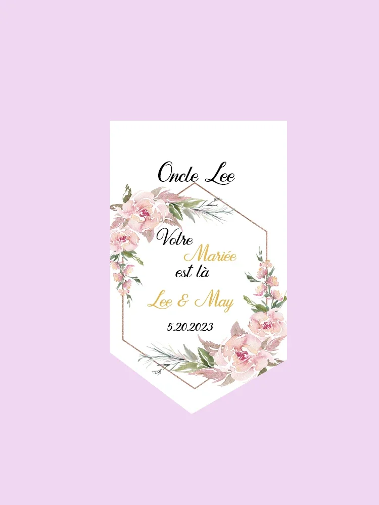 Personalized the bride is coming flag canvas Flower girl guide card customization sign name and any text flower sign