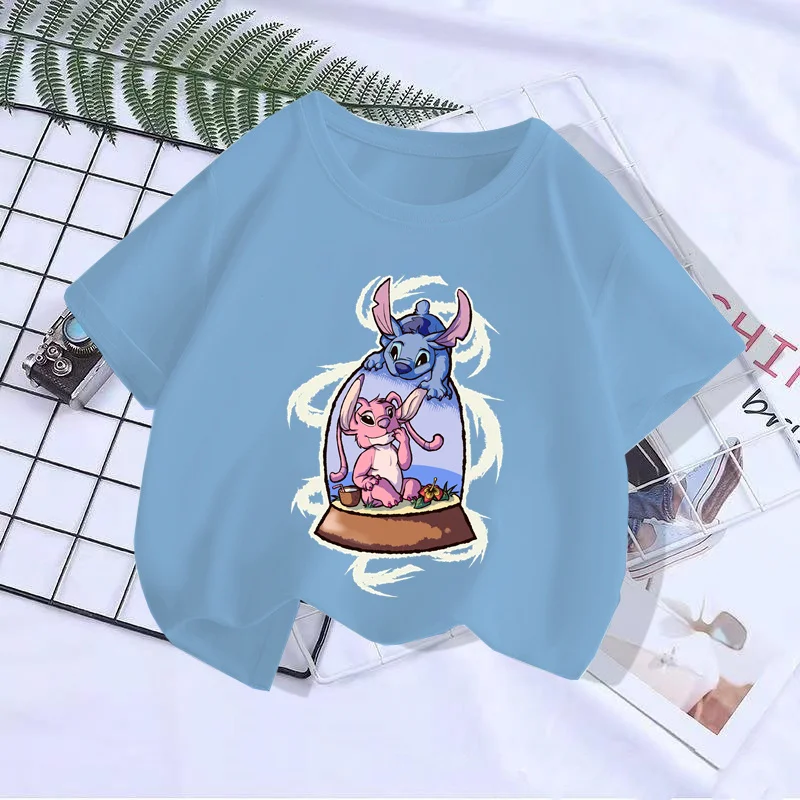 

New T-shirt do ponto dos desenhos animados para crianças, tops bonitos para bebês meninos e meninas, roupas casuais