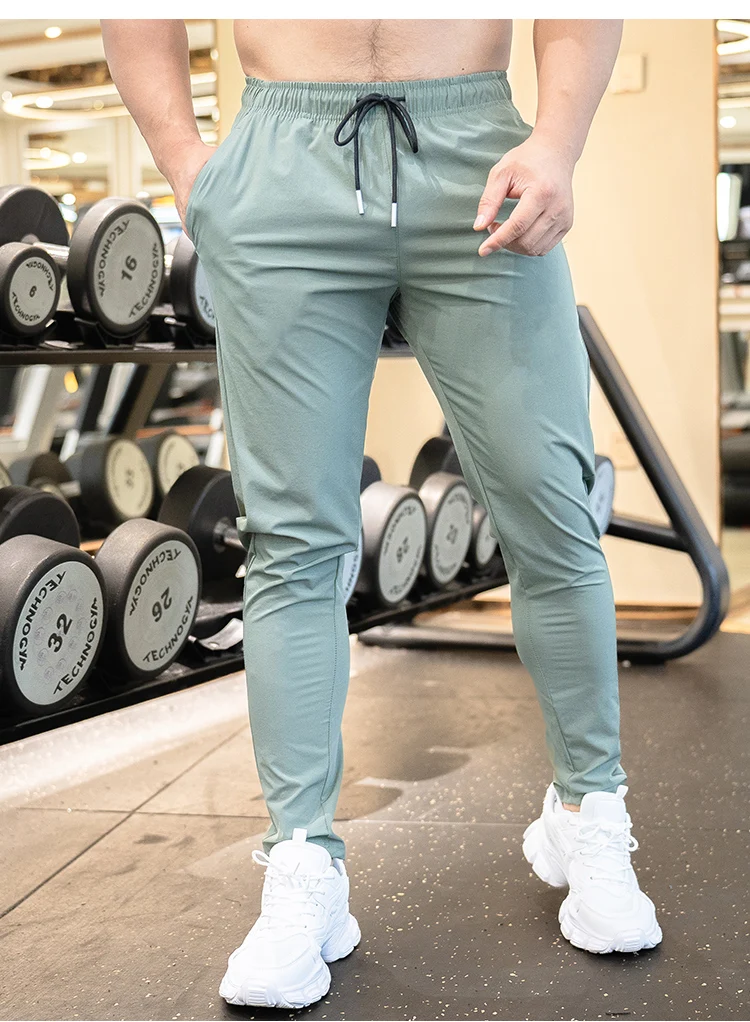 Ice Silk Sweatpants Men's Summer Ultra-thin Cooling Dry Fit Sports Pants Running Breathable Trousers Casual Fitness Leg
