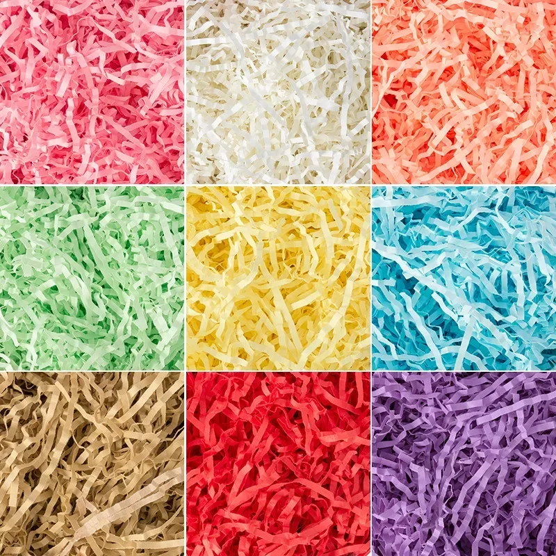 100 g Bast, bunt, geschreddertes Lafite-Graspapier, Bastfüller, DIY, Hochzeit, Party, Geschenkbox, Süßigkeitenmaterial, Verpackungsfüller – Detail 8